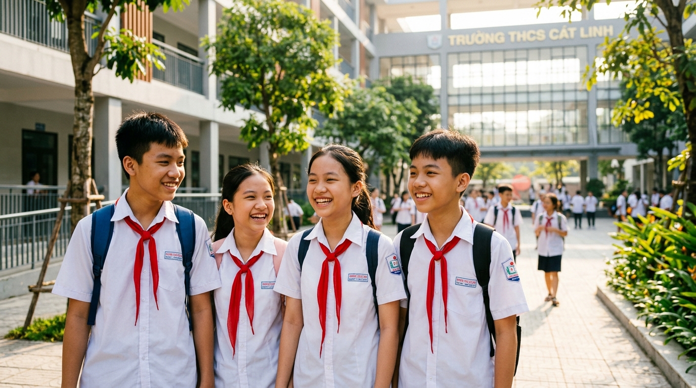 Học sinh trường THCS Cát Linh Hà Nội