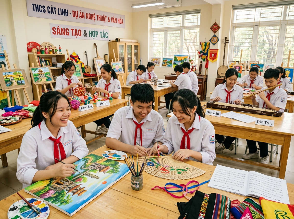 Dự án nghệ thuật và trải nghiệm văn hóa truyền thống tại THCS Cát Linh